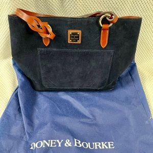 Navy suede tote